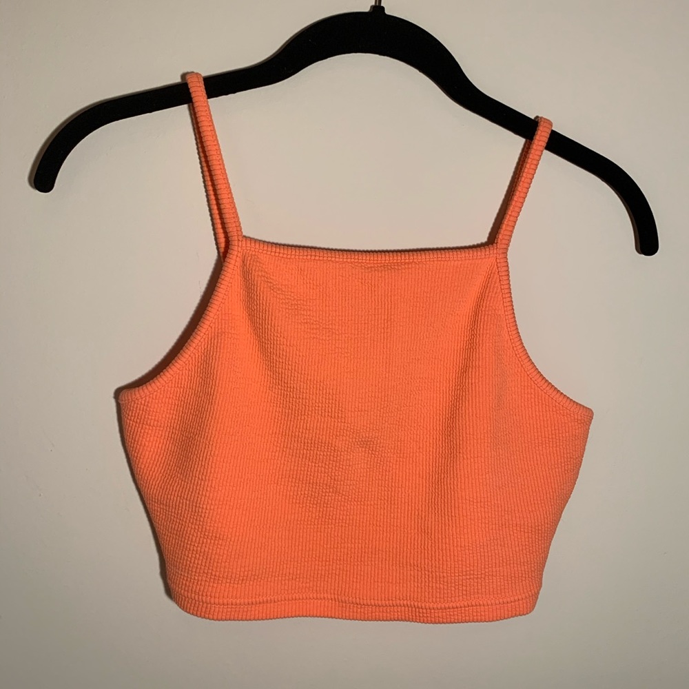Topshop cropped peach top